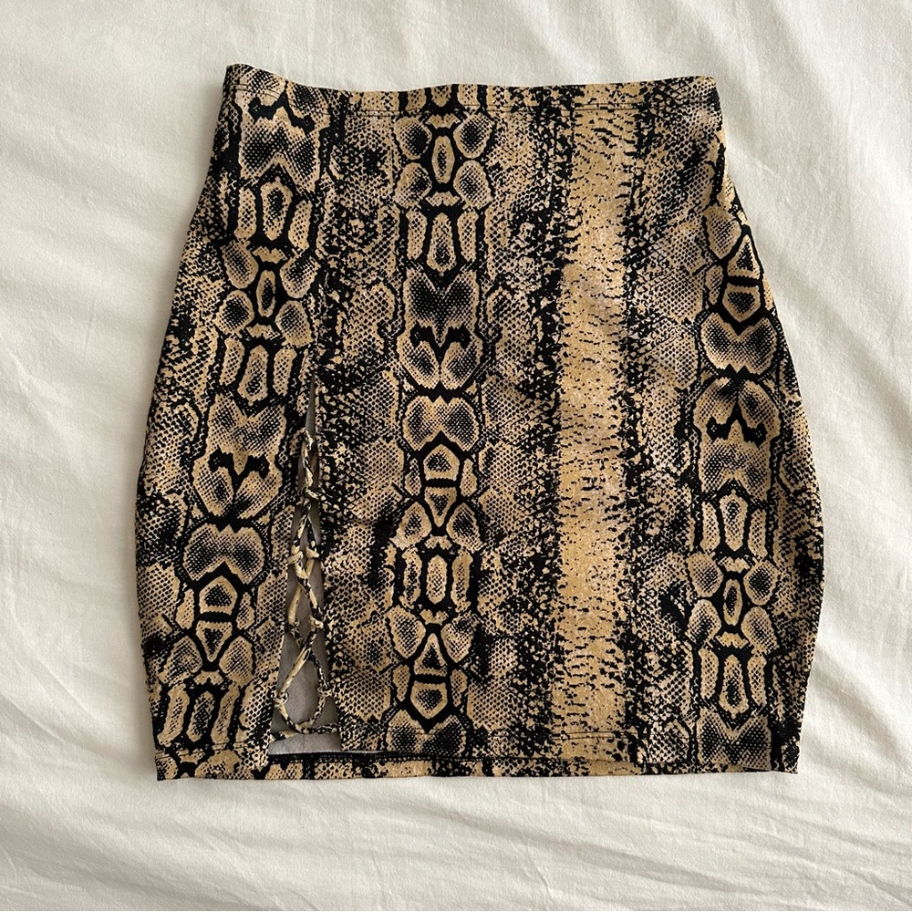 motel snakeskin mini skirt